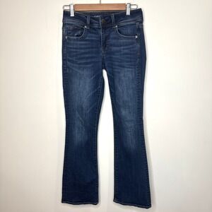 American Eagle Kick Boot Jeans Womens 4 Medium Super Stretch Cowgirl Whiskers AE